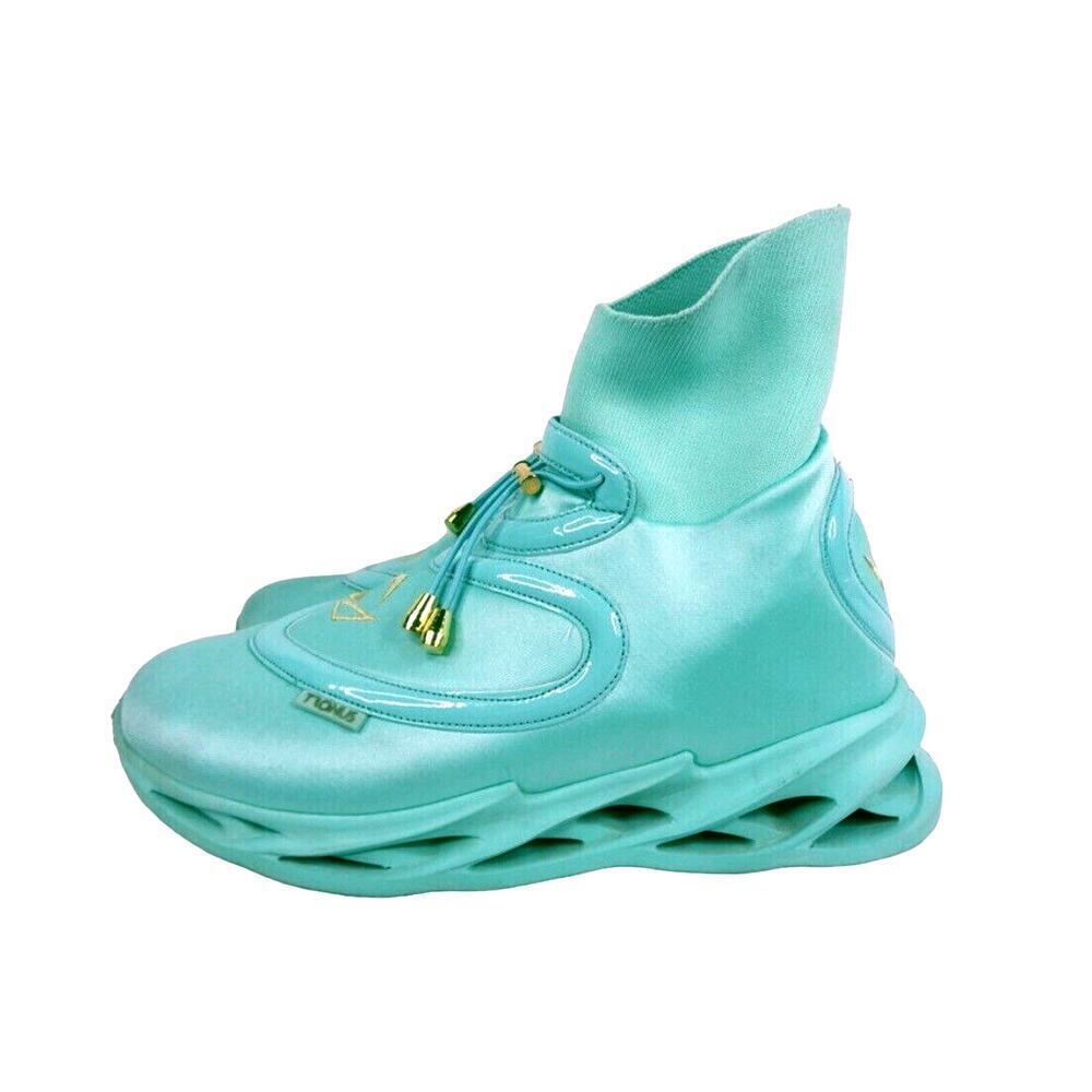 Tronus Men's Aqua Blue High Tops Sneakers Teal Size: 11 - Picture 6 of 15